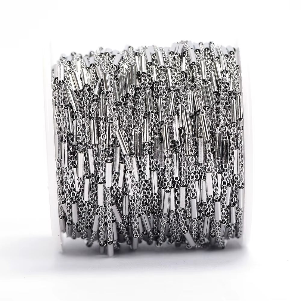 No Fade 2Meters Stainless Steel Chains for Jewelry Making DIY Necklace Bracelet Accessories Gold Chain Lips Beads Beaded Chain