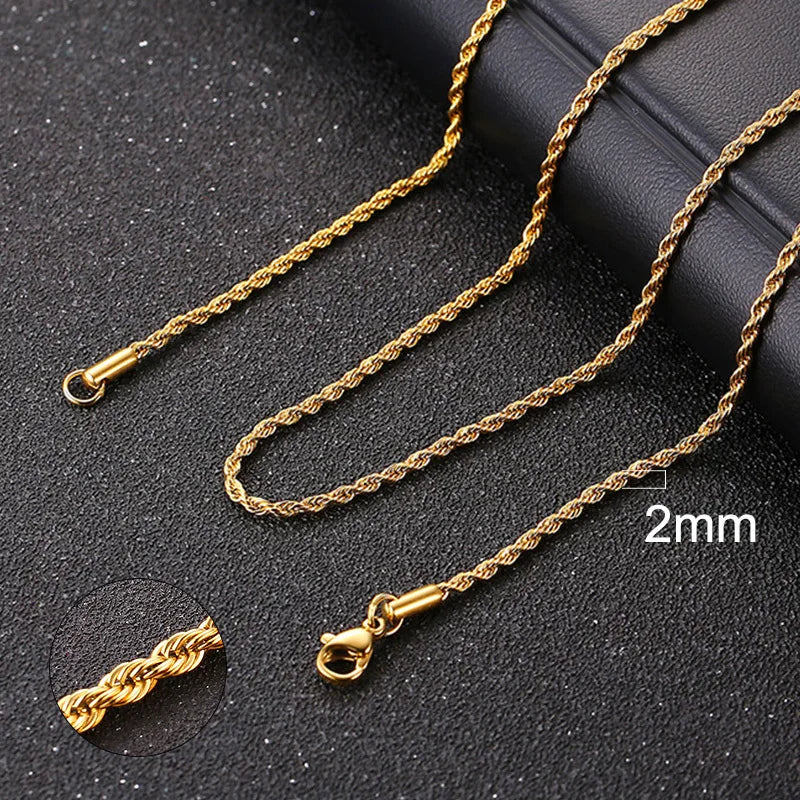 Cuban Chain Necklace for Men Women,Basic Punk Stainless Steel Curb Link Chain Chokers,Vintage Gold Color Solid Metal Collar