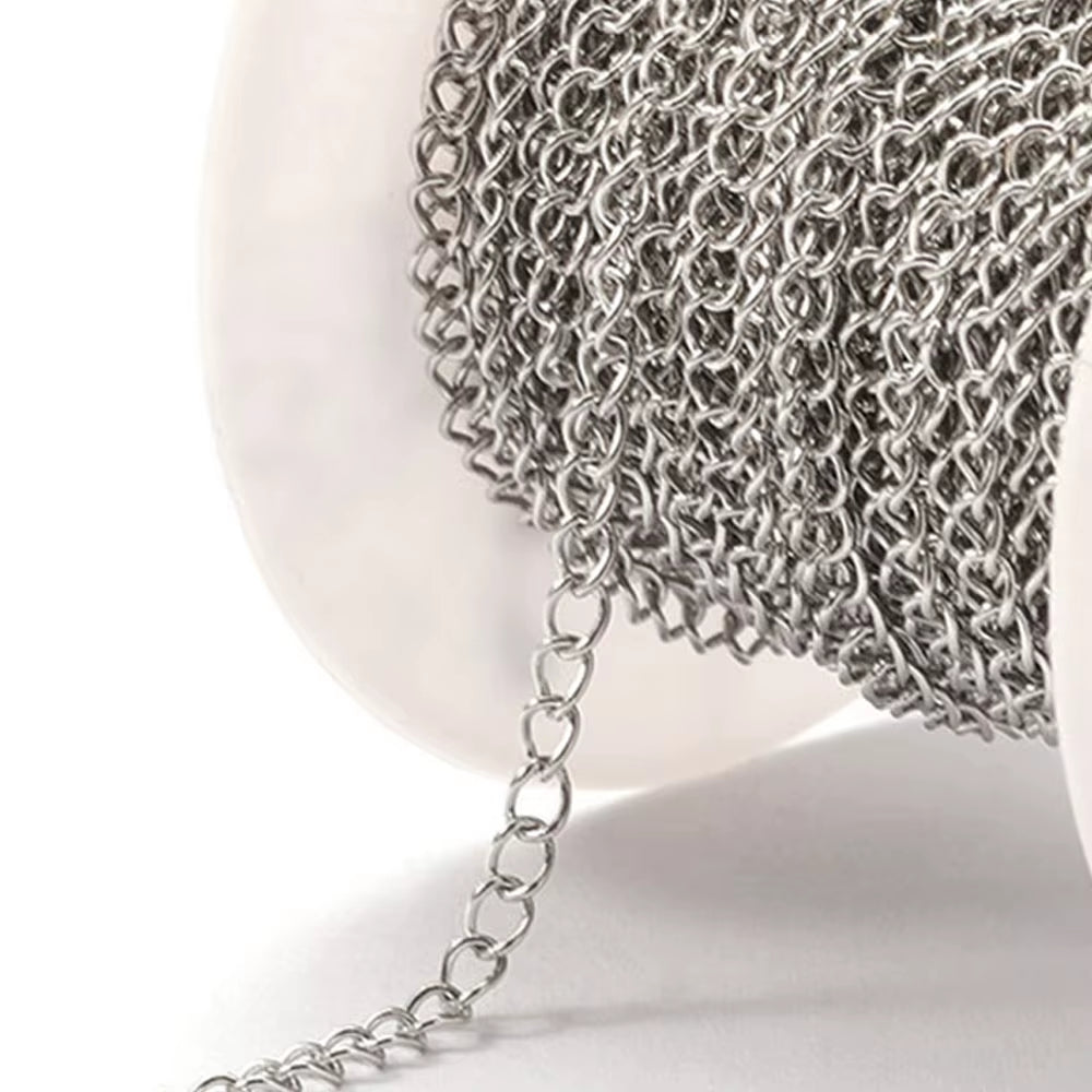 No Fade 2Meters Stainless Steel Chains for Jewelry Making DIY Necklace Bracelet Accessories Gold Chain Lips Beads Beaded Chain